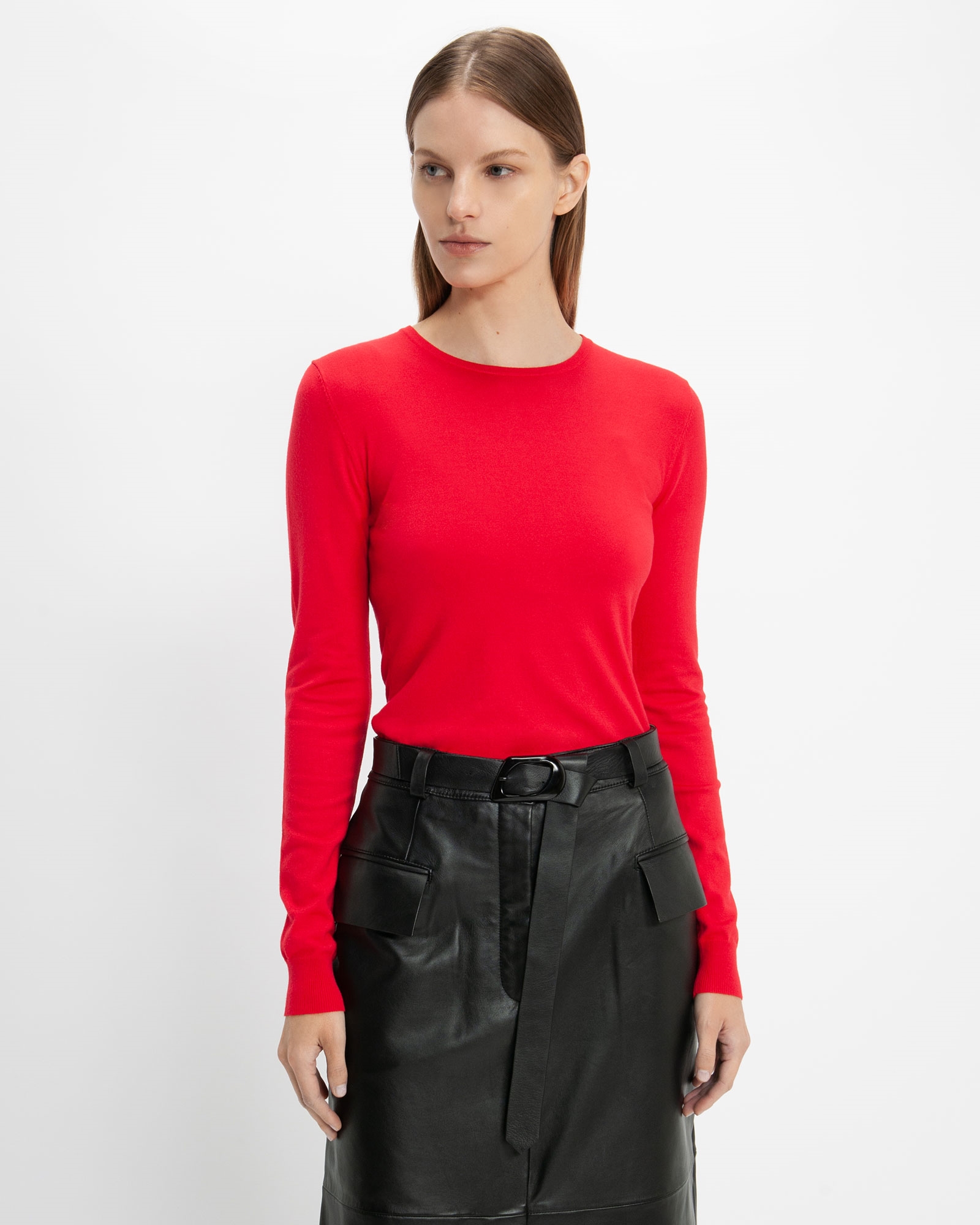 Knitwear | Basic Long Sleeve Knit  | 660 Red