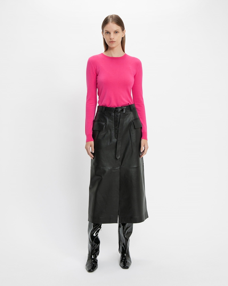 Sale | Basic Long Sleeve Knit  | 519 Hot Pink