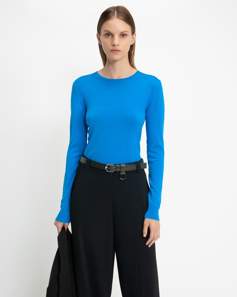 Tops and Shirts | Basic Long Sleeve Knit  | 720 Aqua