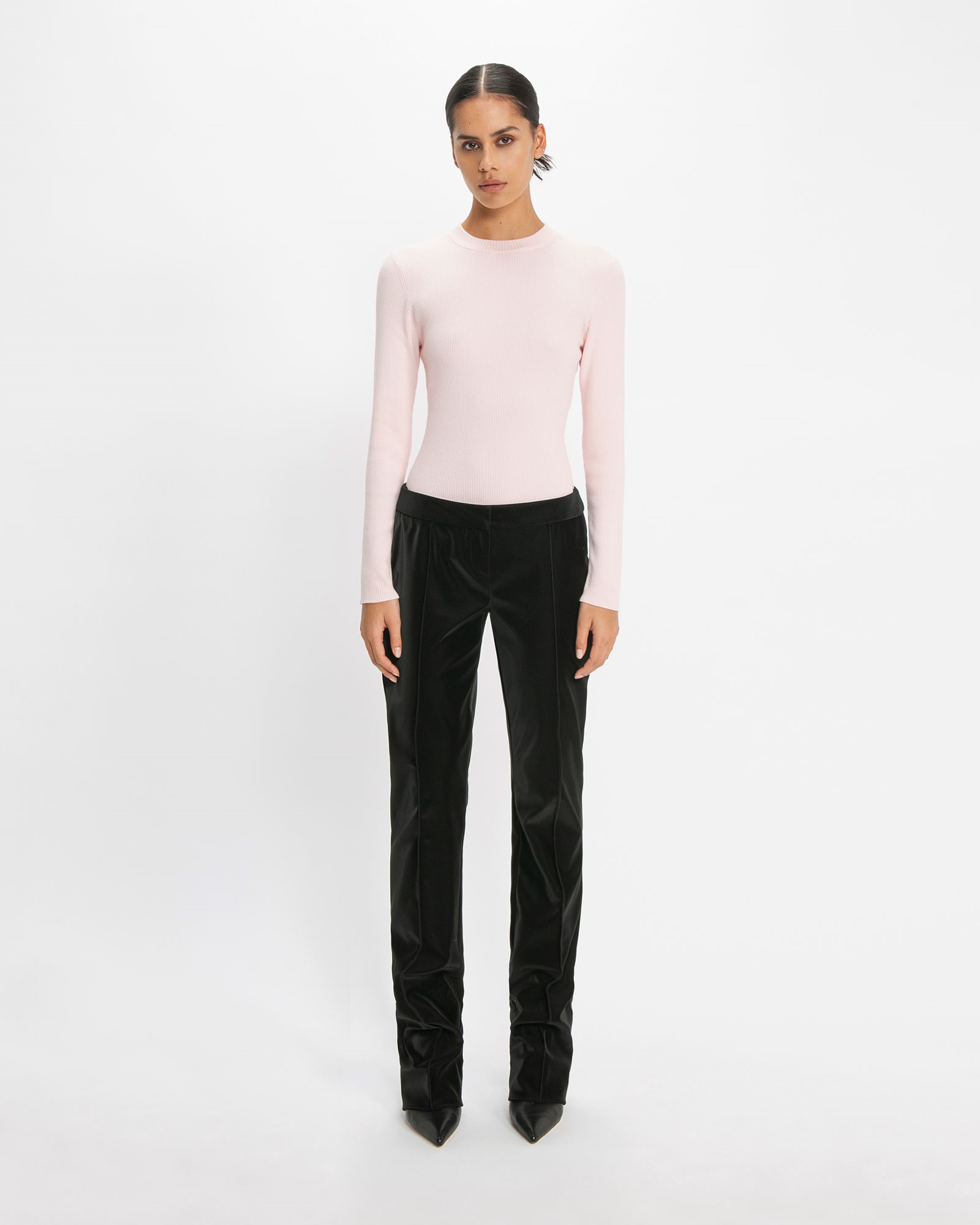 Sale | Good Earth Cotton® Long Sleeve Ribbed Knit | 513 Pearl Pink