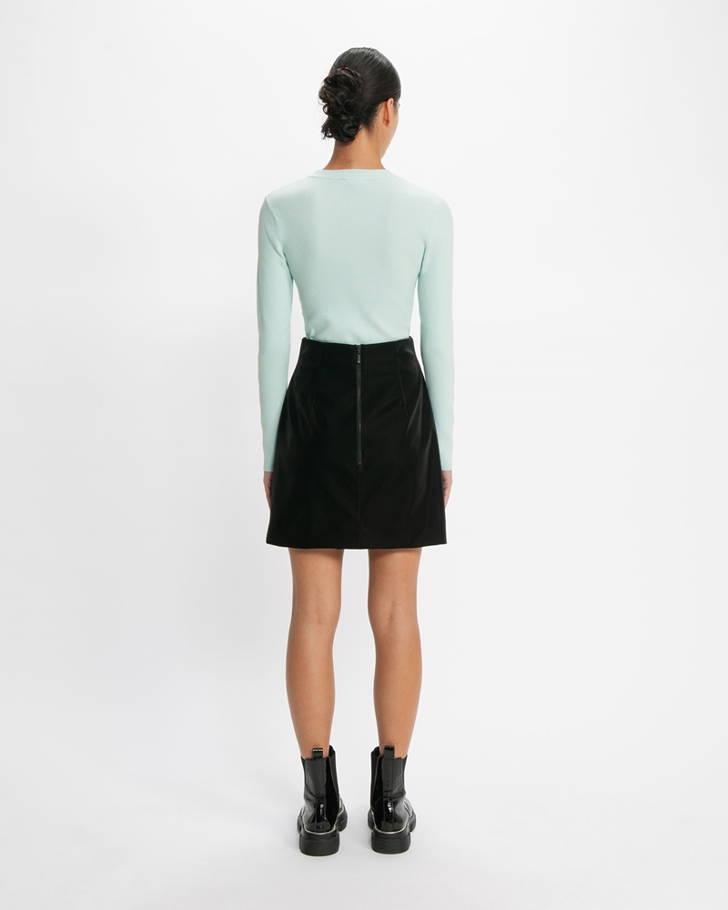 Sale  | Good Earth Cotton® Long Sleeve Ribbed Knit | 378 Ice Mint