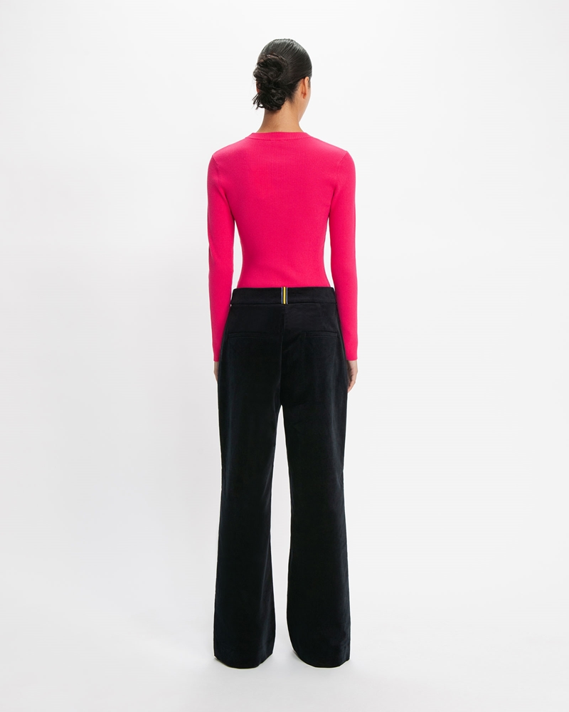 Sale  | Good Earth Cotton® Long Sleeve Ribbed Knit | 519 Hot Pink