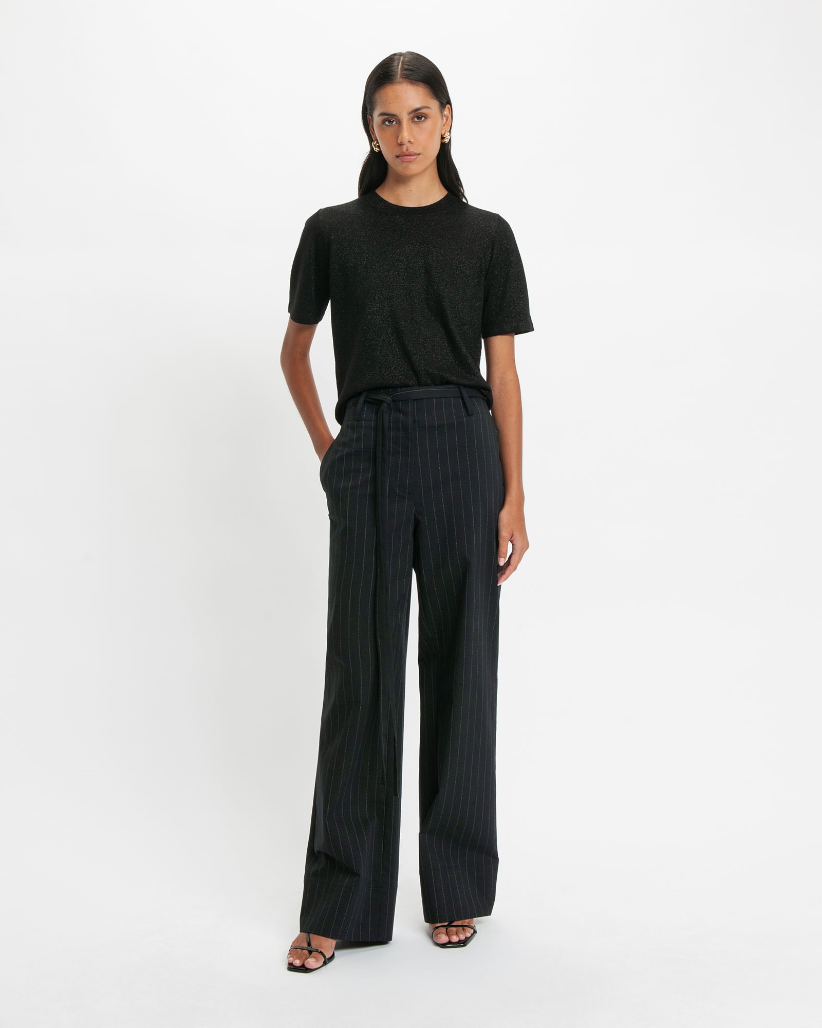 Knitwear | Lurex Knitted Tee | 990 Black