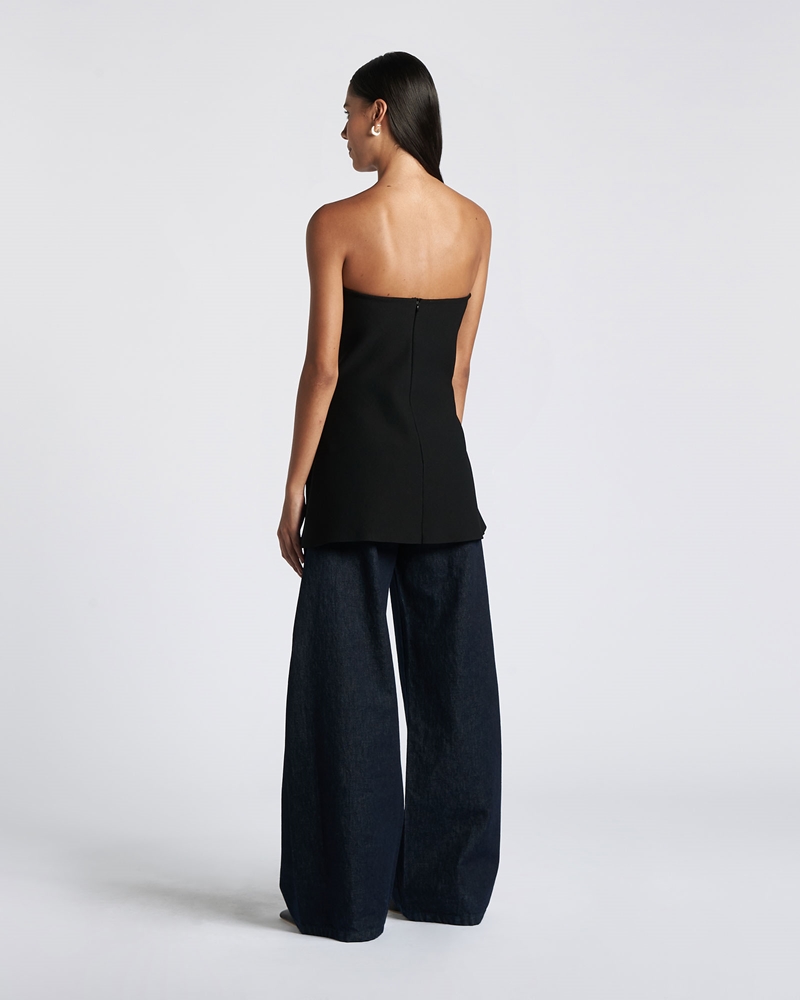 Knitwear  | Strapless Milano Tunic | 990 Black