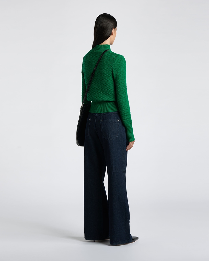 Knitwear  | Chunky Zig Zag Sweater | 335 Emerald