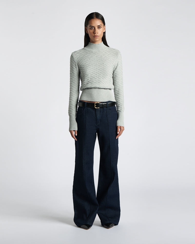 Knitwear | Chunky Zig Zag Sweater | 917 Pale Grey
