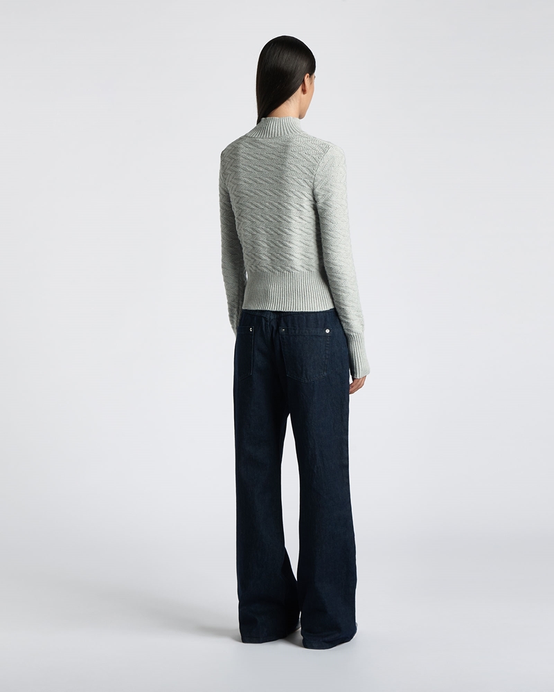 Knitwear  | Chunky Zig Zag Sweater | 917 Pale Grey