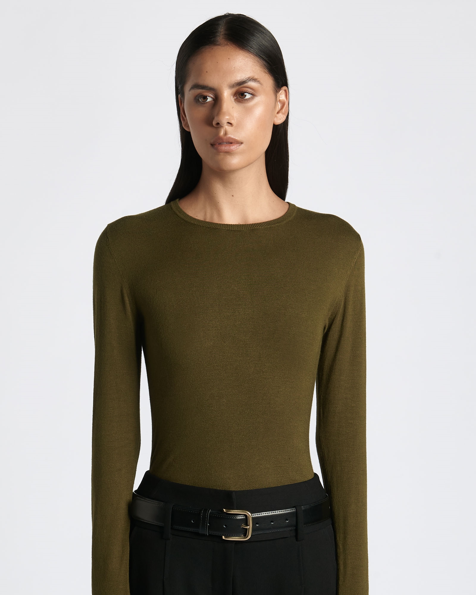 New Arrivals  | Long Sleeve Round Neck Knit | 323 Leaf