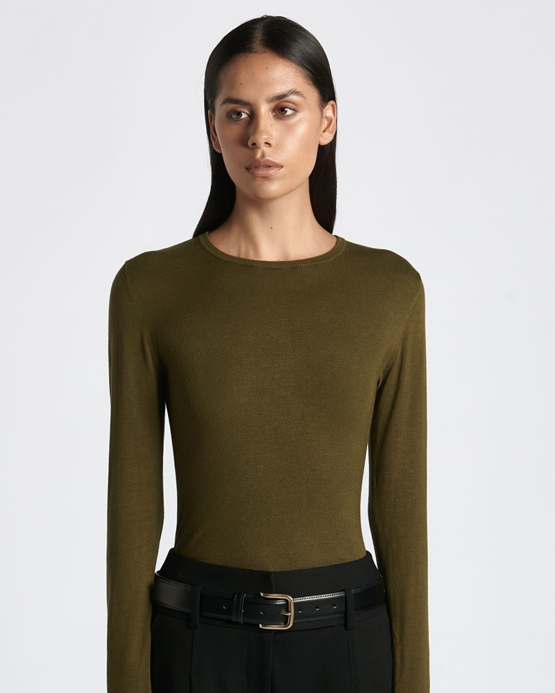 New Arrivals | Long Sleeve Round Neck Knit | 323 Leaf