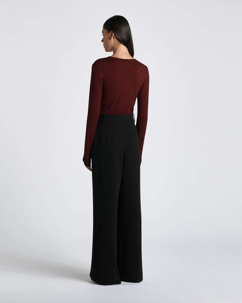 New Arrivals  | Long Sleeve Round Neck Knit | 620 Wine