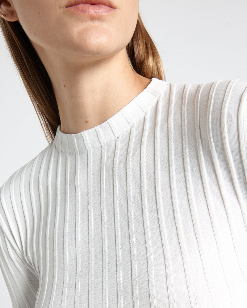 Tops and Shirts  | Multi Rib Long Sleeve Knit | 101 Winter White