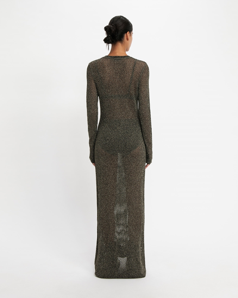 Shop the Runway  | Lurex Crochet Maxi Dress | 960 Gunmetal