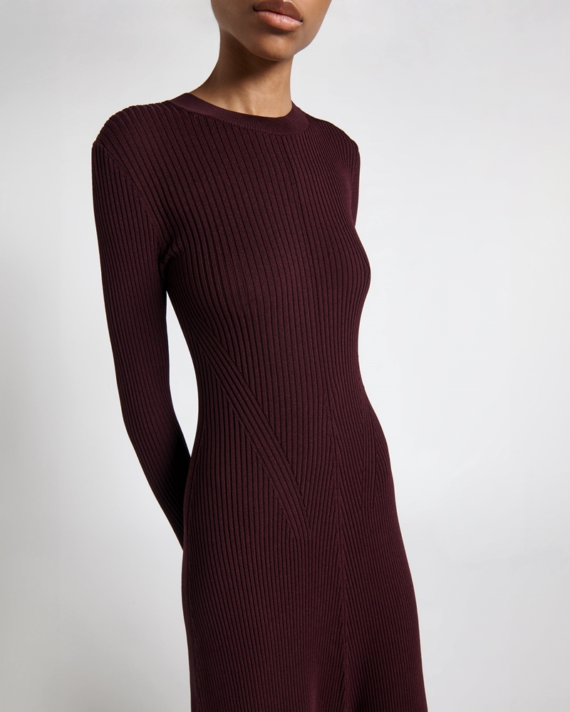 Dresses | Ribbed Knit Midi Dress | 694 Pinot