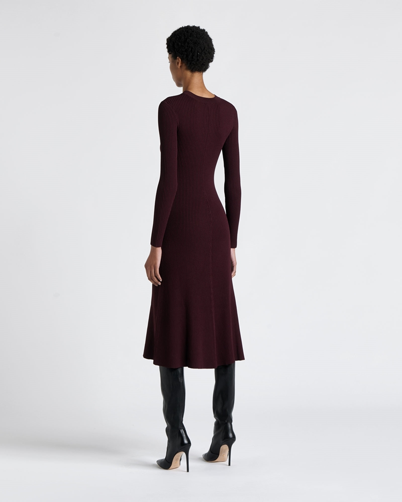 New Arrivals  | Ribbed Knit Midi Dress | 694 Pinot